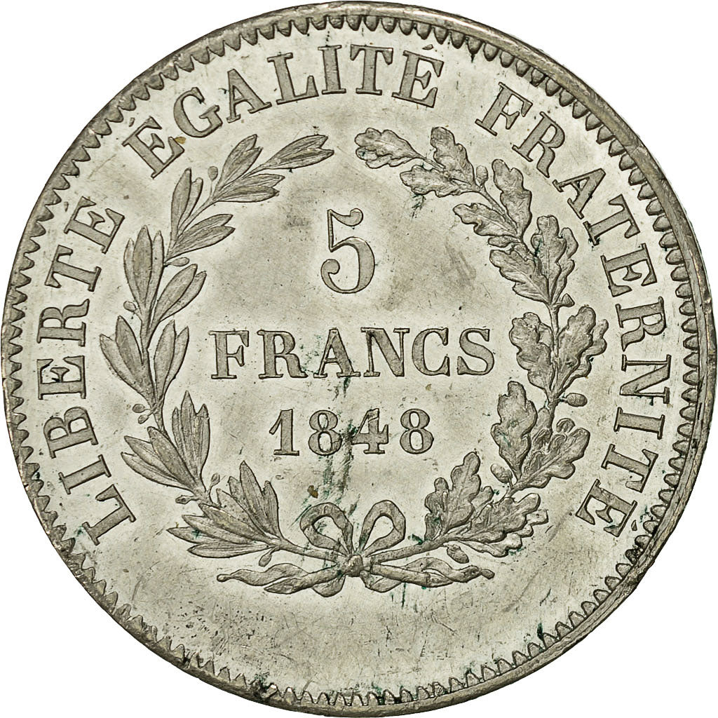 Coin, France, Concours de Rogat, 5 Francs, 1848, ESSAI, AU(50-53), Tin