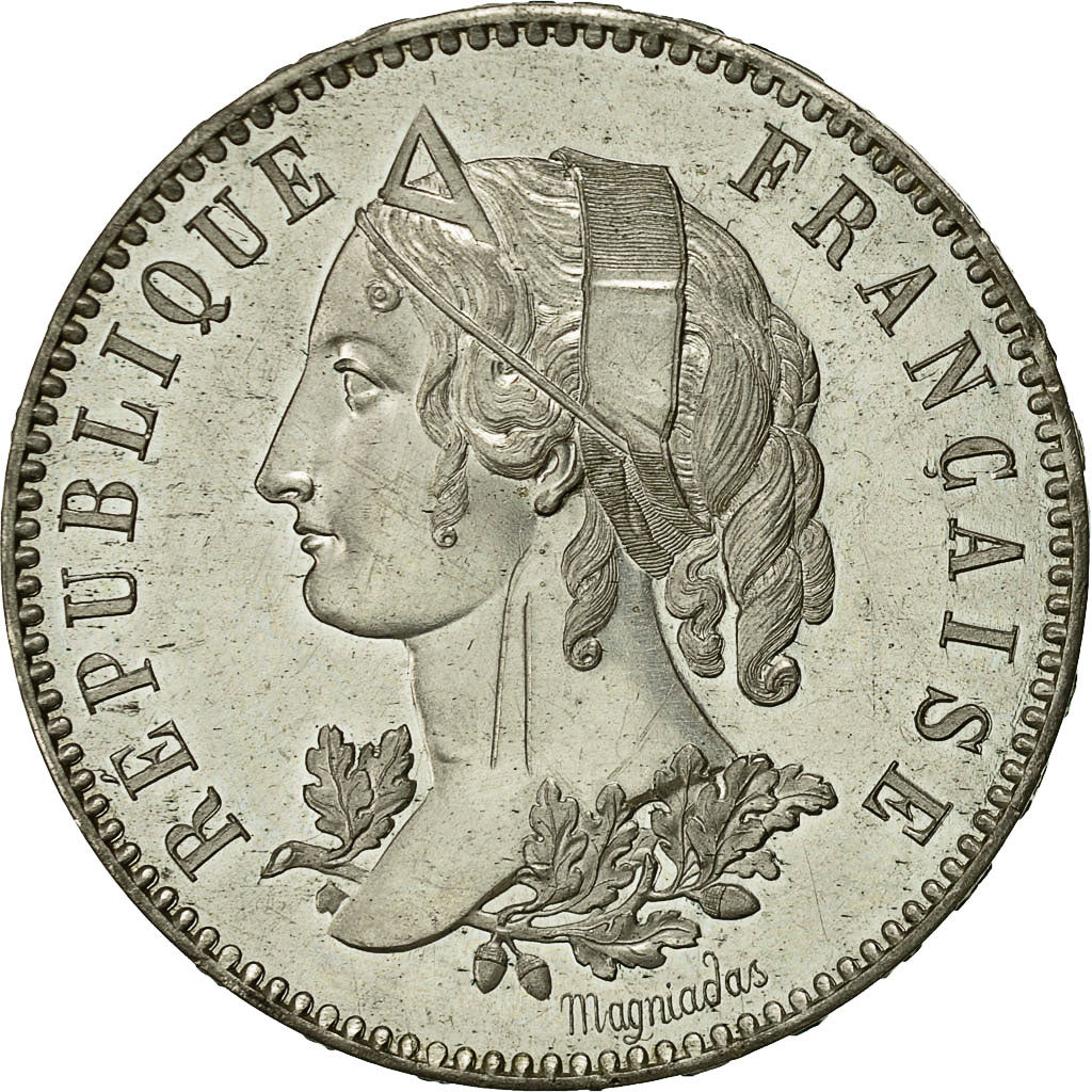 Monnaie, France, Concours de Magniadas, 5 Francs, 1848, ESSAI, SUP, Tin