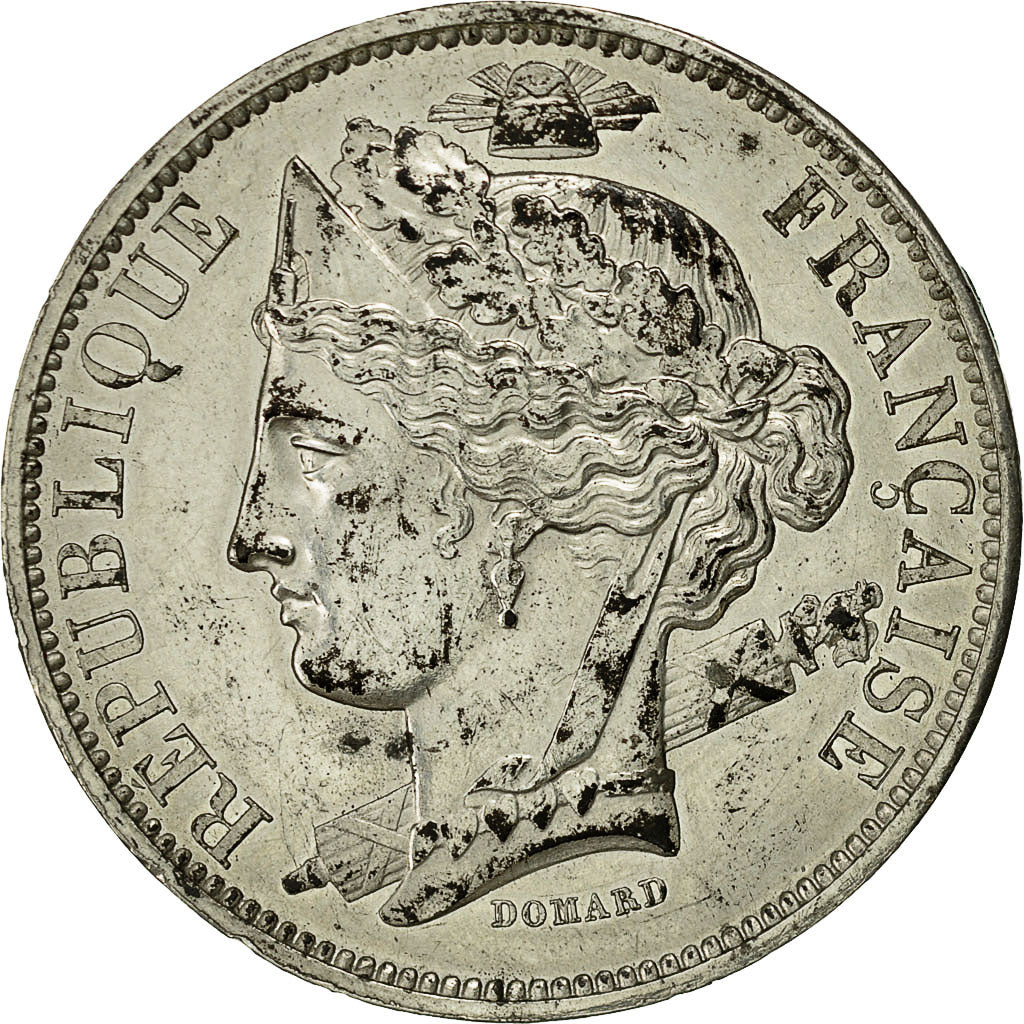 Moneta, Francia, Concours de Domard, 5 Francs, 1848, ESSAI, BB+, Stagno