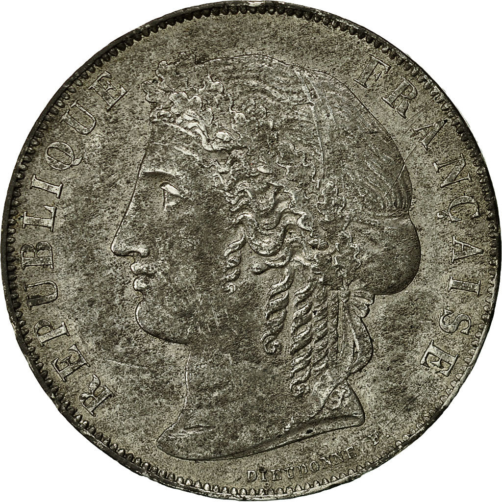 Coin, France, Concours de Dieudonné, 5 Francs, 1848, ESSAI, EF(40-45), Tin