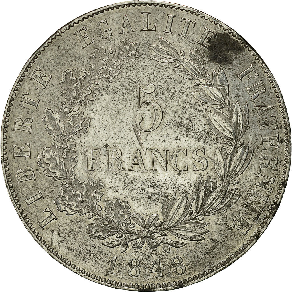 Coin, France, Concours de Dieudonné, 5 Francs, 1848, ESSAI, EF(40-45), Tin