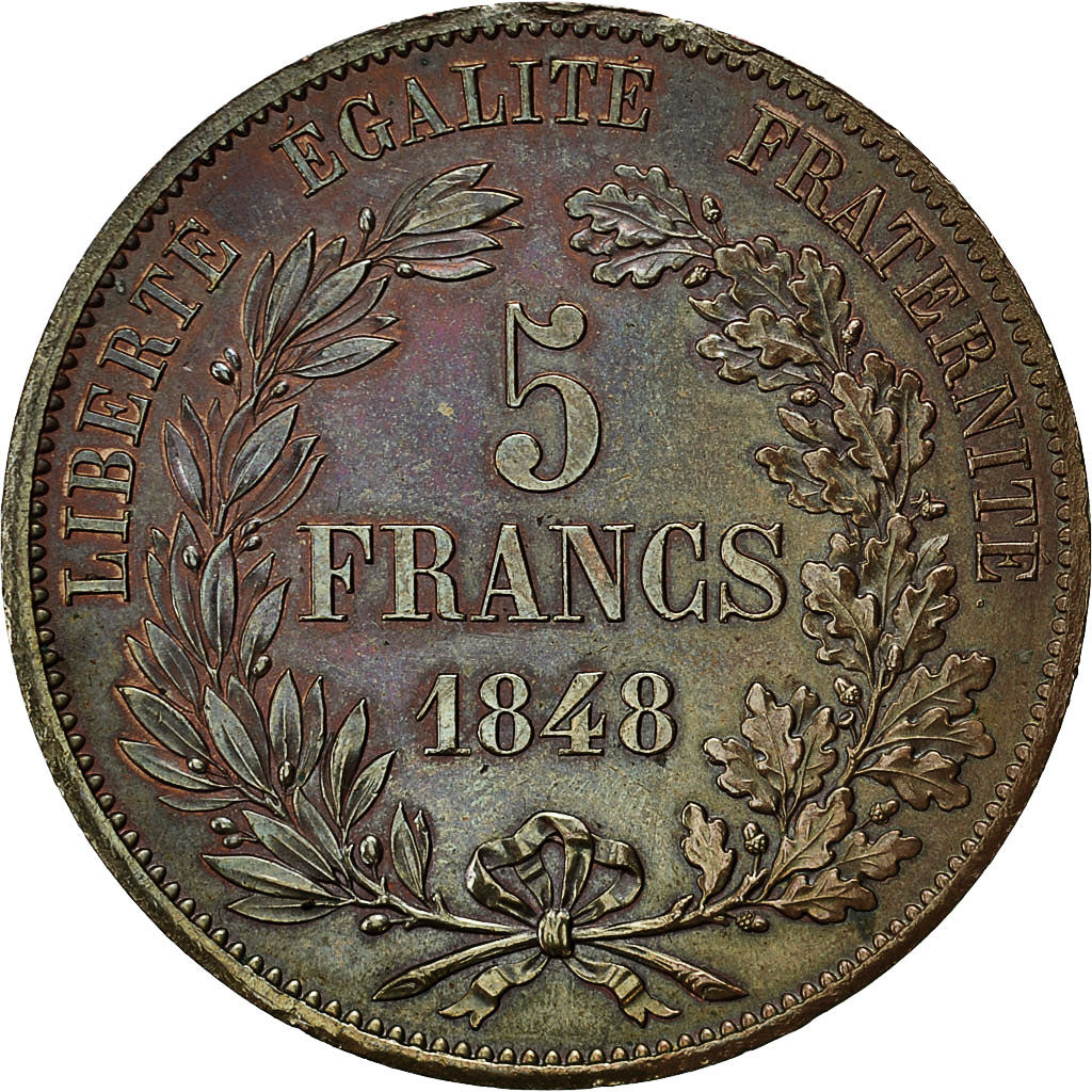 Munten, Frankrijk, Concours de Farochon, 5 Francs, 1848, ESSAI, ZF+, Koper