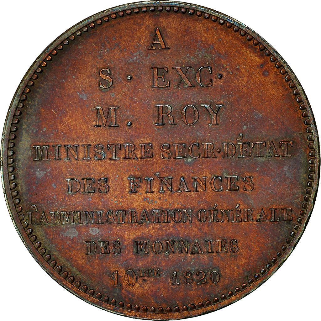 Coin, France, Ministre Secrétaire d'Etat, M. Roy, 5 Francs, 1820, AU(50-53)