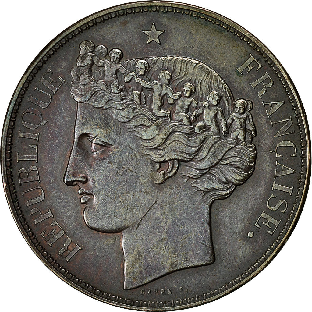 Monnaie, France, Essai Thonnelier, 5 Francs, 1843, TTB+, Bronze, Mazard:1156a