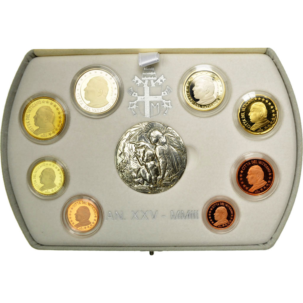 Vatican, Proof Set Euro, Pape Jean Paul II, 2003, MS(65-70)