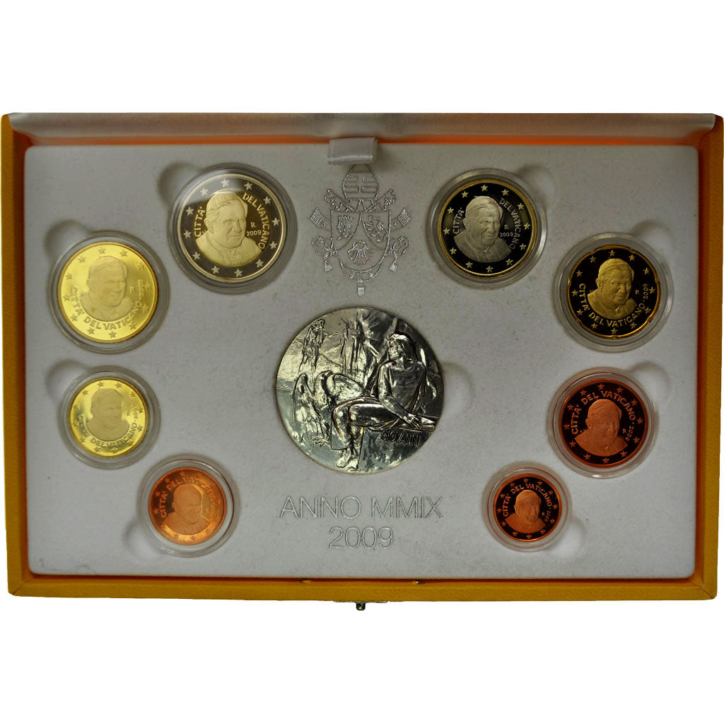 Vatican, Proof Set Euro, Le Pape Benoit XVI, 2009, MS(65-70)