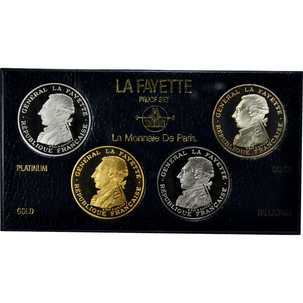 Münze, Frankreich, Coffret La Fayette, 100 Francs, 1987, Silver, Gold