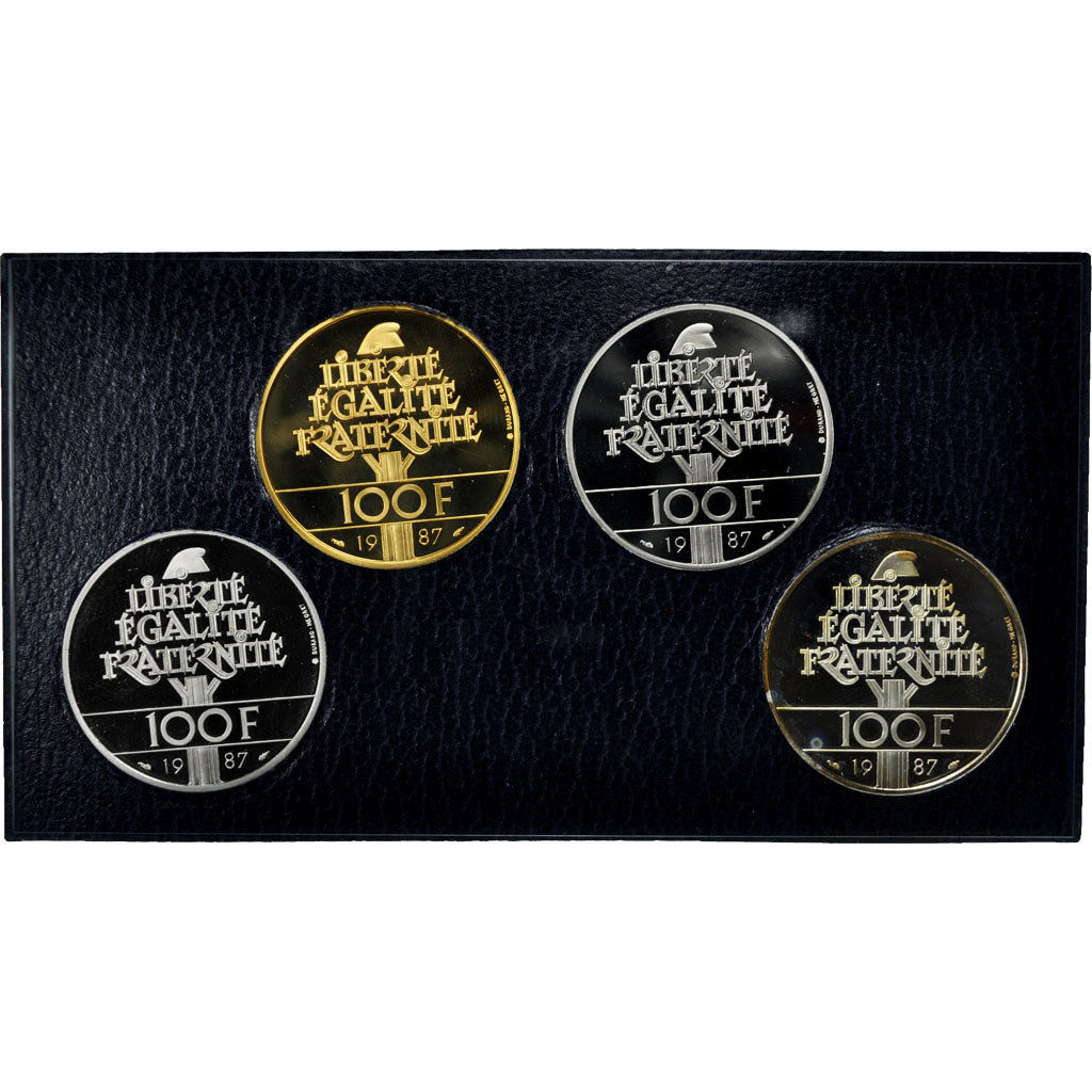 Münze, Frankreich, Coffret La Fayette, 100 Francs, 1987, Silver, Gold