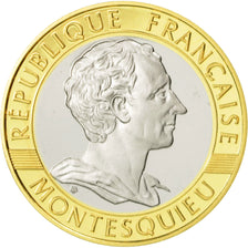 Moneta, Francia, Montesquieu, 10 Francs, 1989, FDC, Oro, Gadoury:828