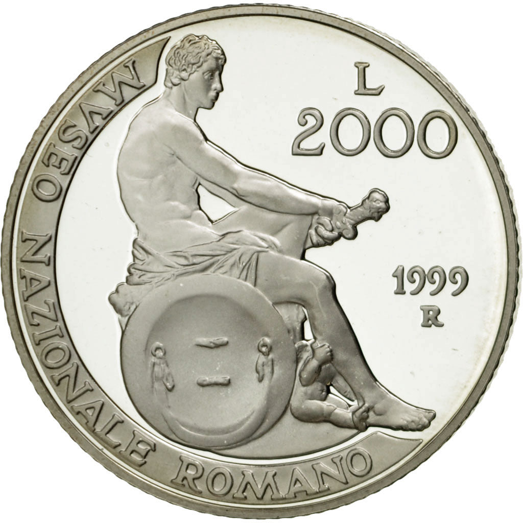 Coin, Italy, 2000 Lire, 1999, Rome, MS(65-70), Silver, KM:202