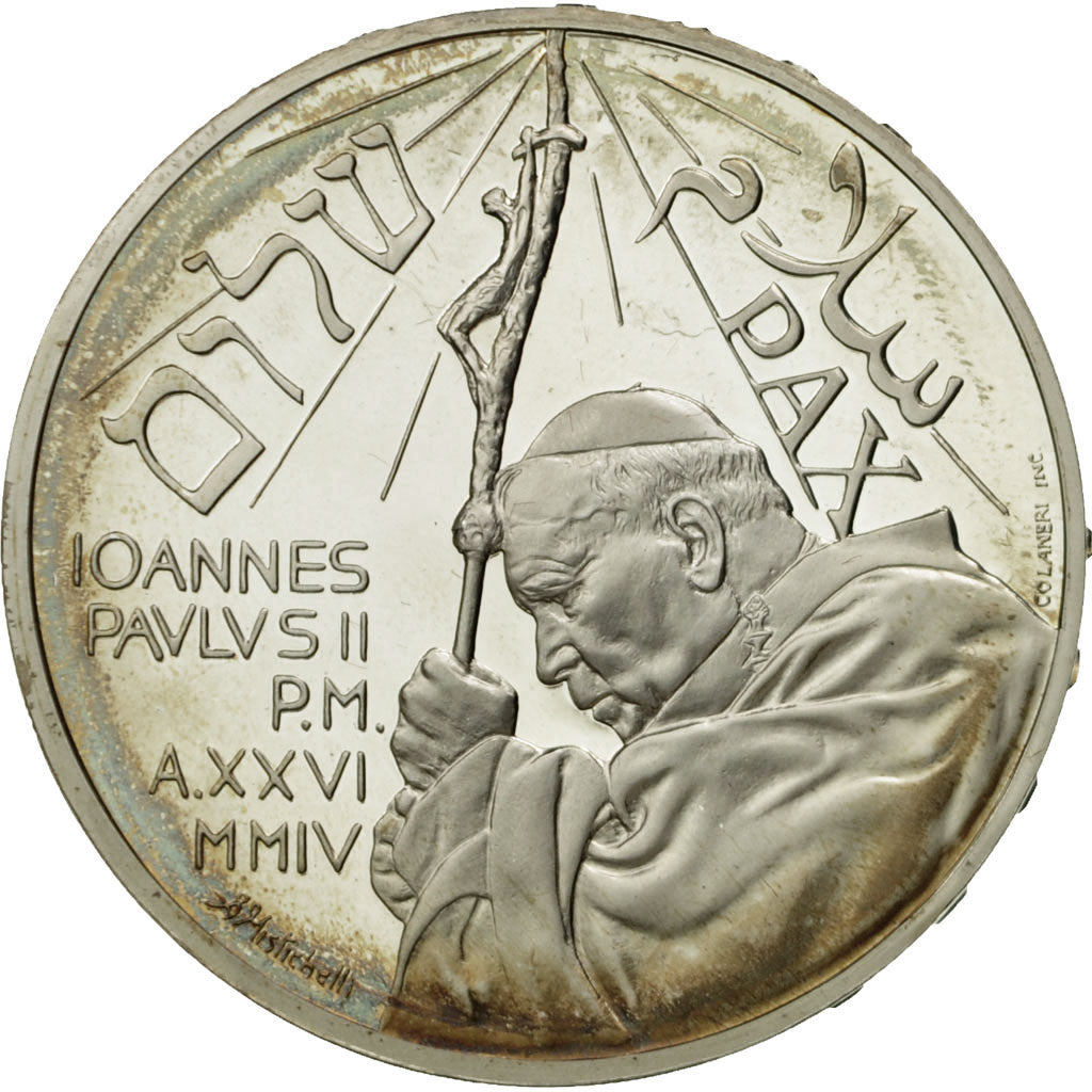 VATICAN CITY, 10 Euro, Jean-Paul II, 2004, MS(63), Silver, KM:360