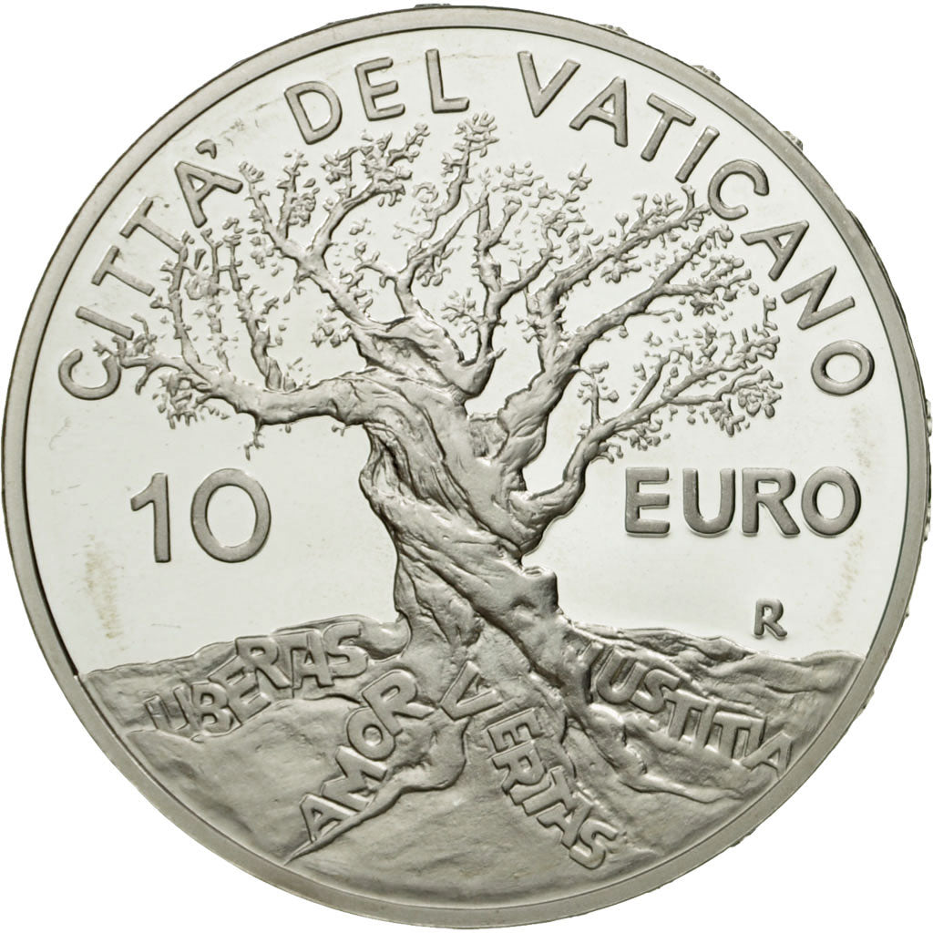 VATICAN CITY, 10 Euro, Jean-Paul II, 2004, MS(63), Silver, KM:360