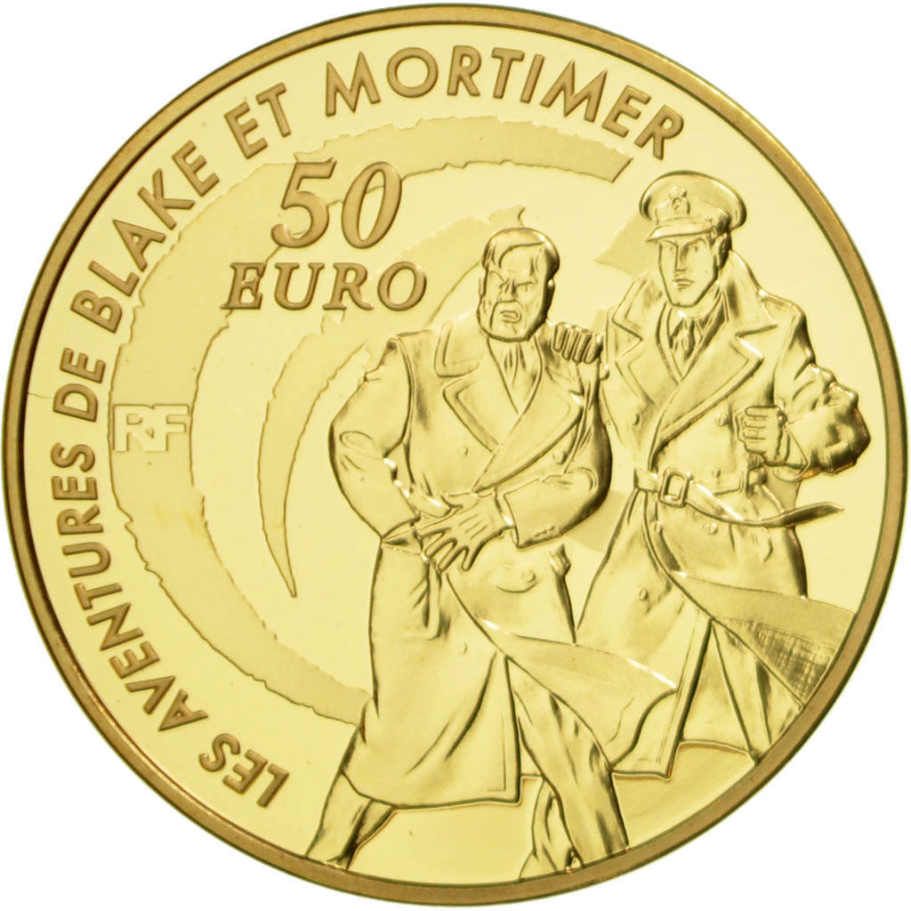 France, Monnaie de Paris, 50 Euro, Blake & Mortimer, 2010, MS(65-70), Gold