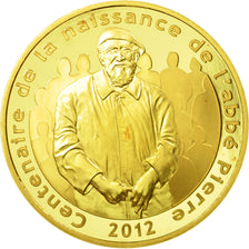 France, 200 Euro, Abbé Pierre, 2012, N°0001/500, MS(65-70), Gold, KM:1898