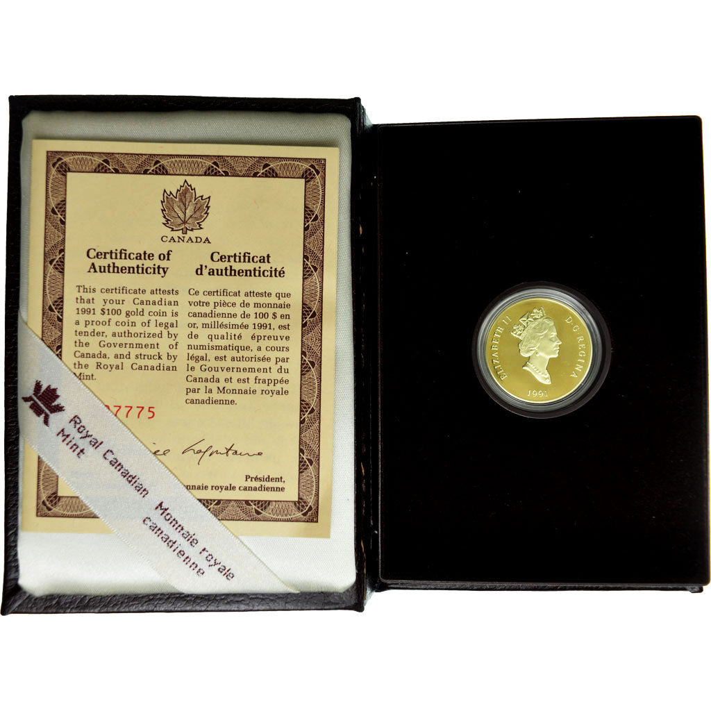 Coin, Canada, Elizabeth II, 100 Dollars, 1991, Royal Canadian Mint, Ottawa