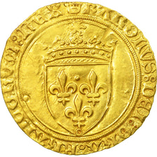Coin, France, Charles VIII, Ecu d'or, Saint Lô, AU(50-53), Gold, Duplessy:575A