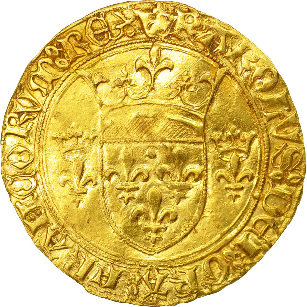 Monnaie, France, Charles VII, Ecu d'or, Poitiers, TB+, Or, Duplessy:511