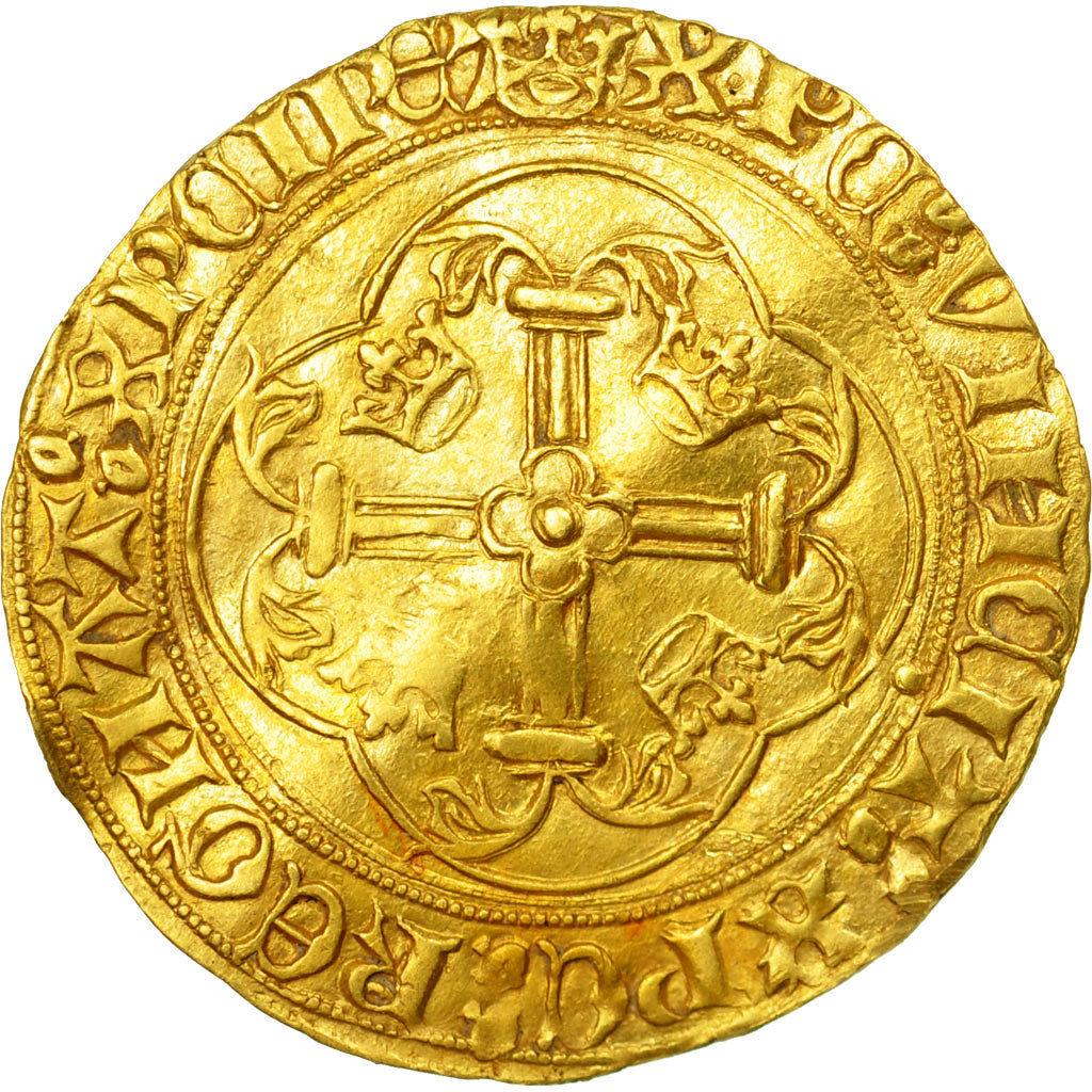 Monnaie, France, Charles VII, Ecu d'or, Poitiers, TB+, Or, Duplessy:511