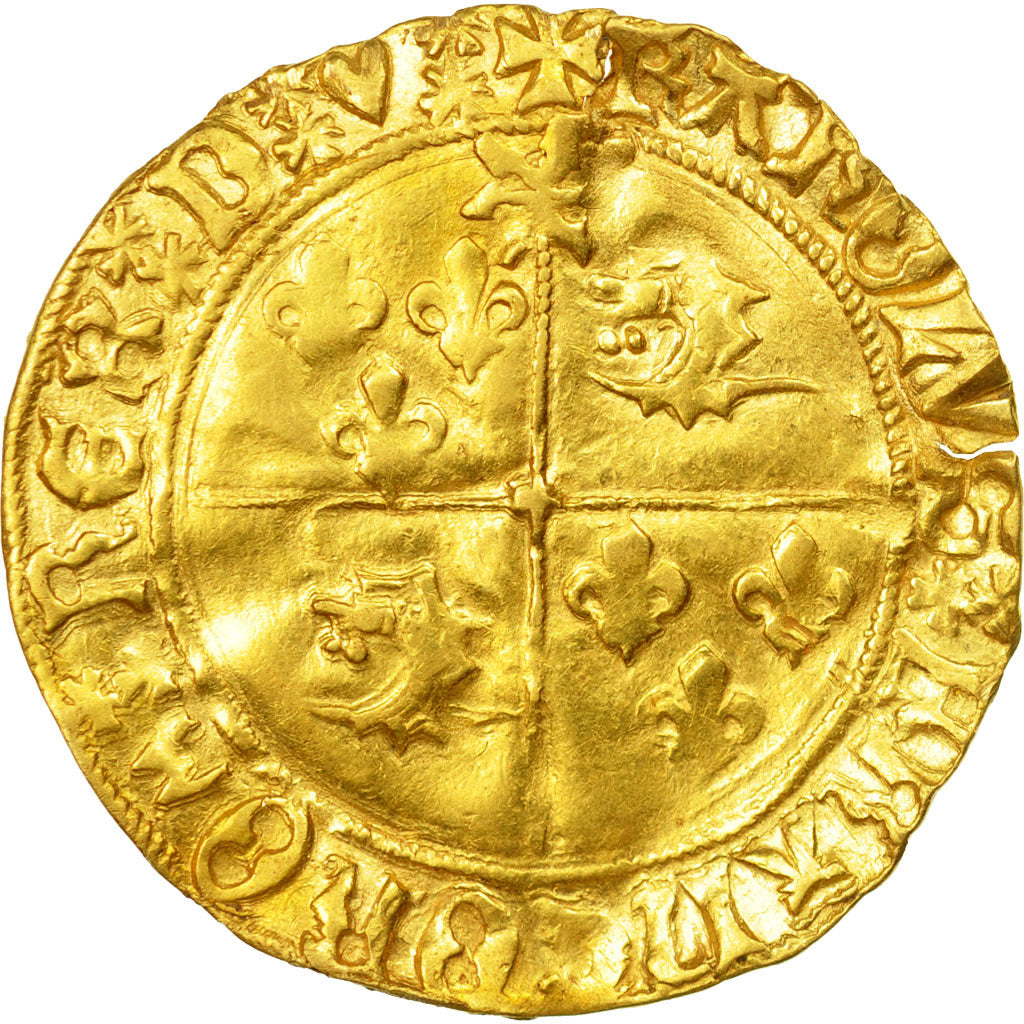 Coin, France, Charles VIII, Ecu d'or, Cremieu, VF(30-35), Gold, Duplessy:579