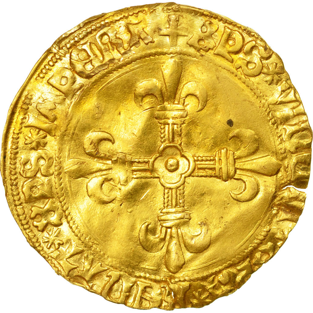 Coin, France, Charles VIII, Ecu d'or, Cremieu, VF(30-35), Gold, Duplessy:579
