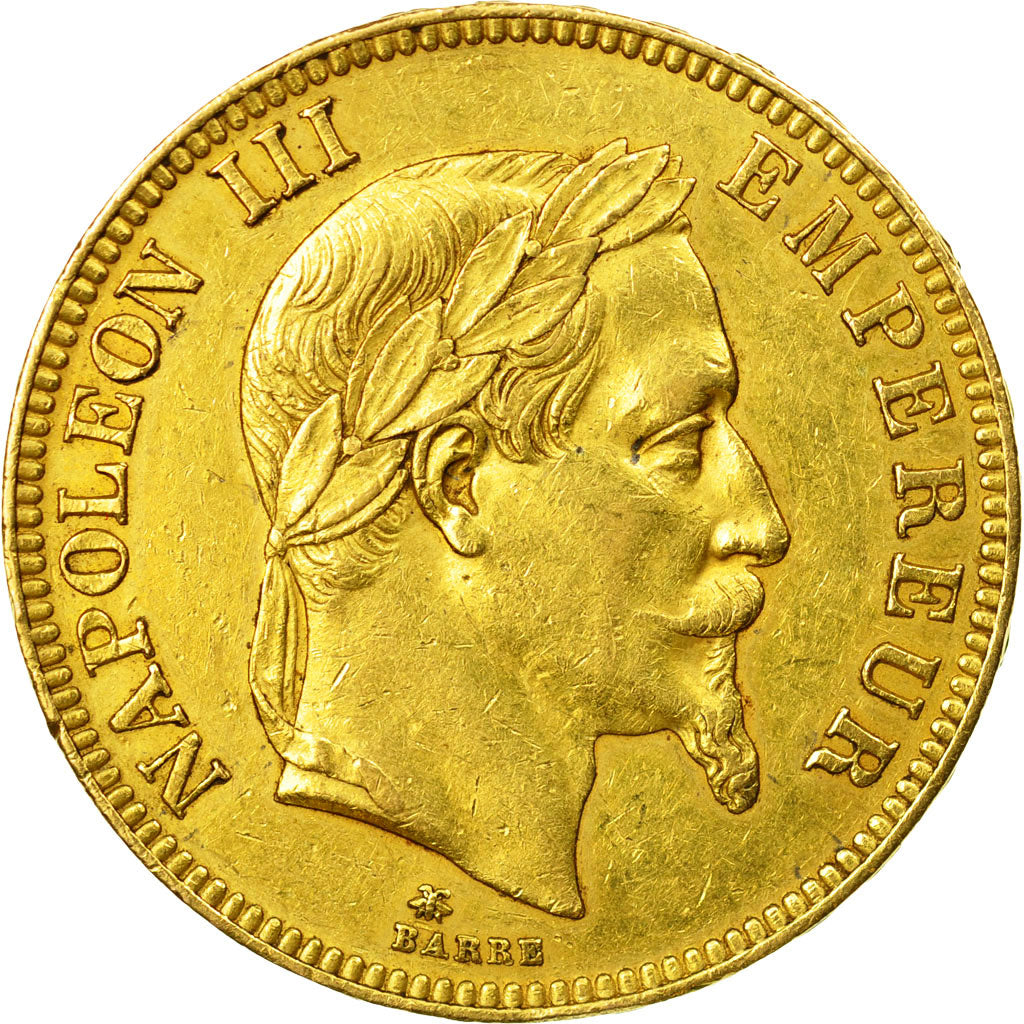 Coin, France, Napoleon III, 100 Francs, 1869, Paris, EF(40-45), KM:802.1