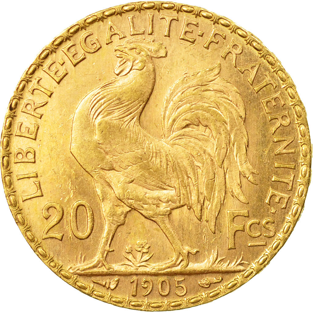 Coin, France, Marianne, 20 Francs, 1905, AU(50-53), Gold, KM:847, Gadoury:1064