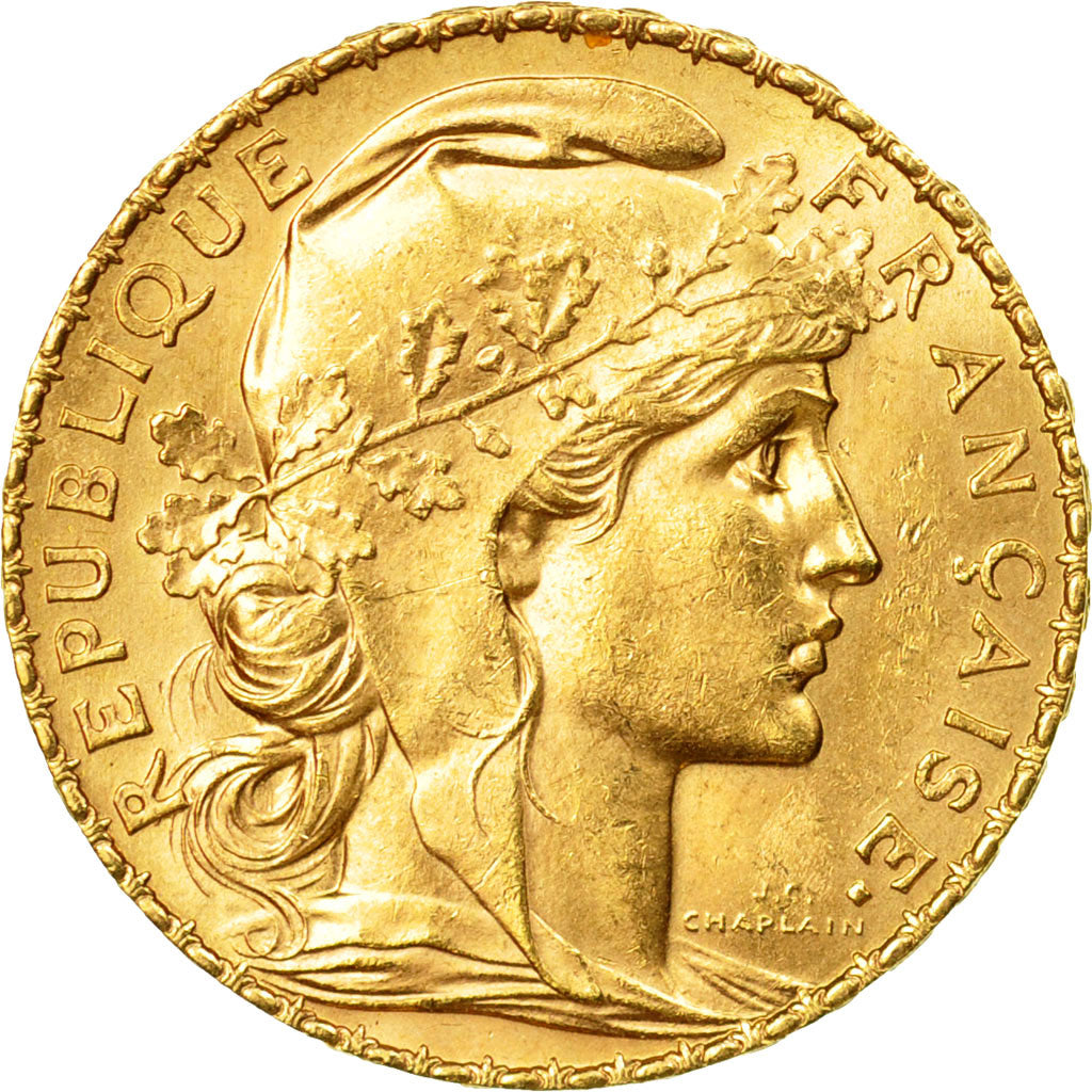 Coin, France, Marianne, 20 Francs, 1912, AU(55-58), Gold, KM:857, Gadoury:1064a