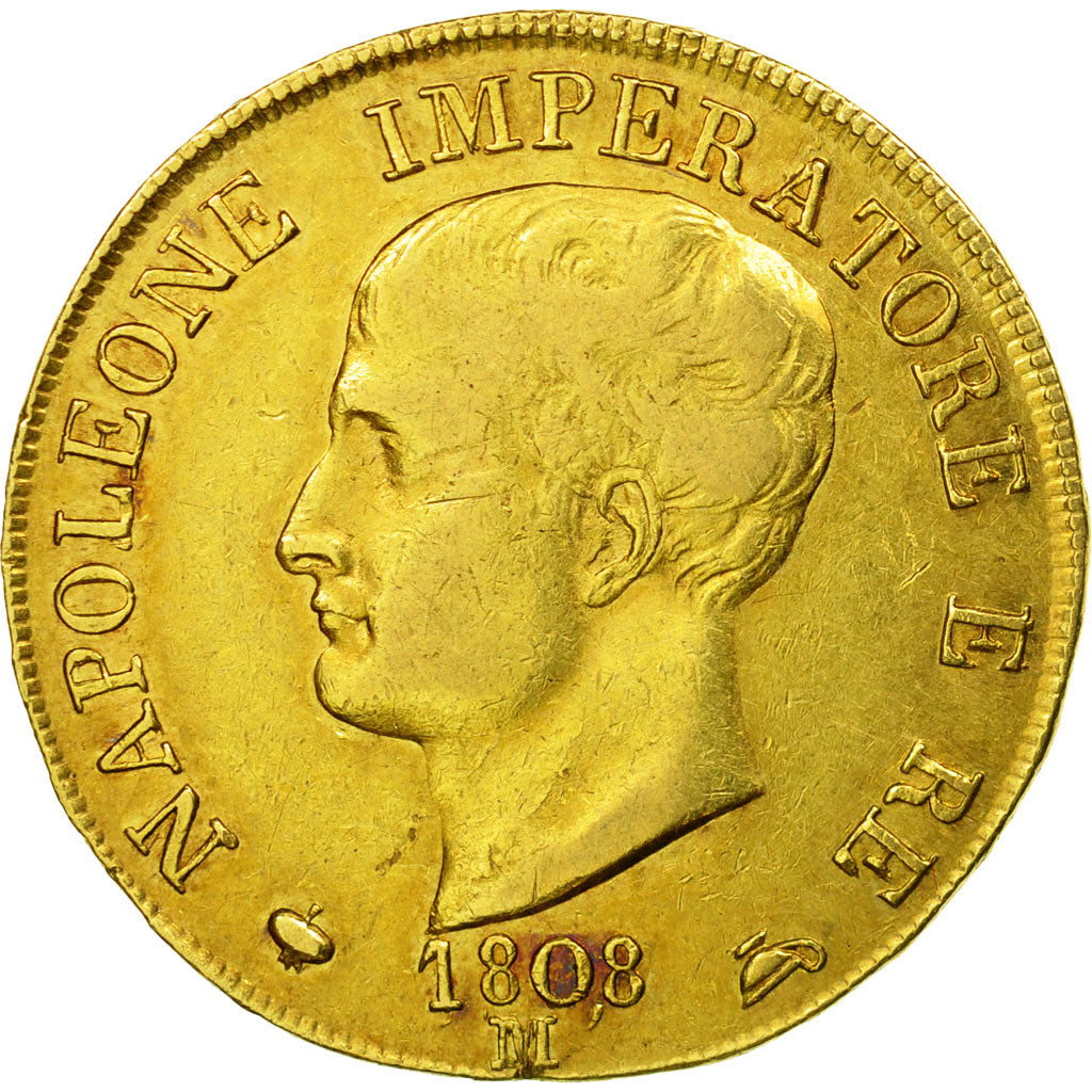 Münze, Italien Staaten, KINGDOM OF NAPOLEON, Napoleon I, 40 Lire, 1808, Milan
