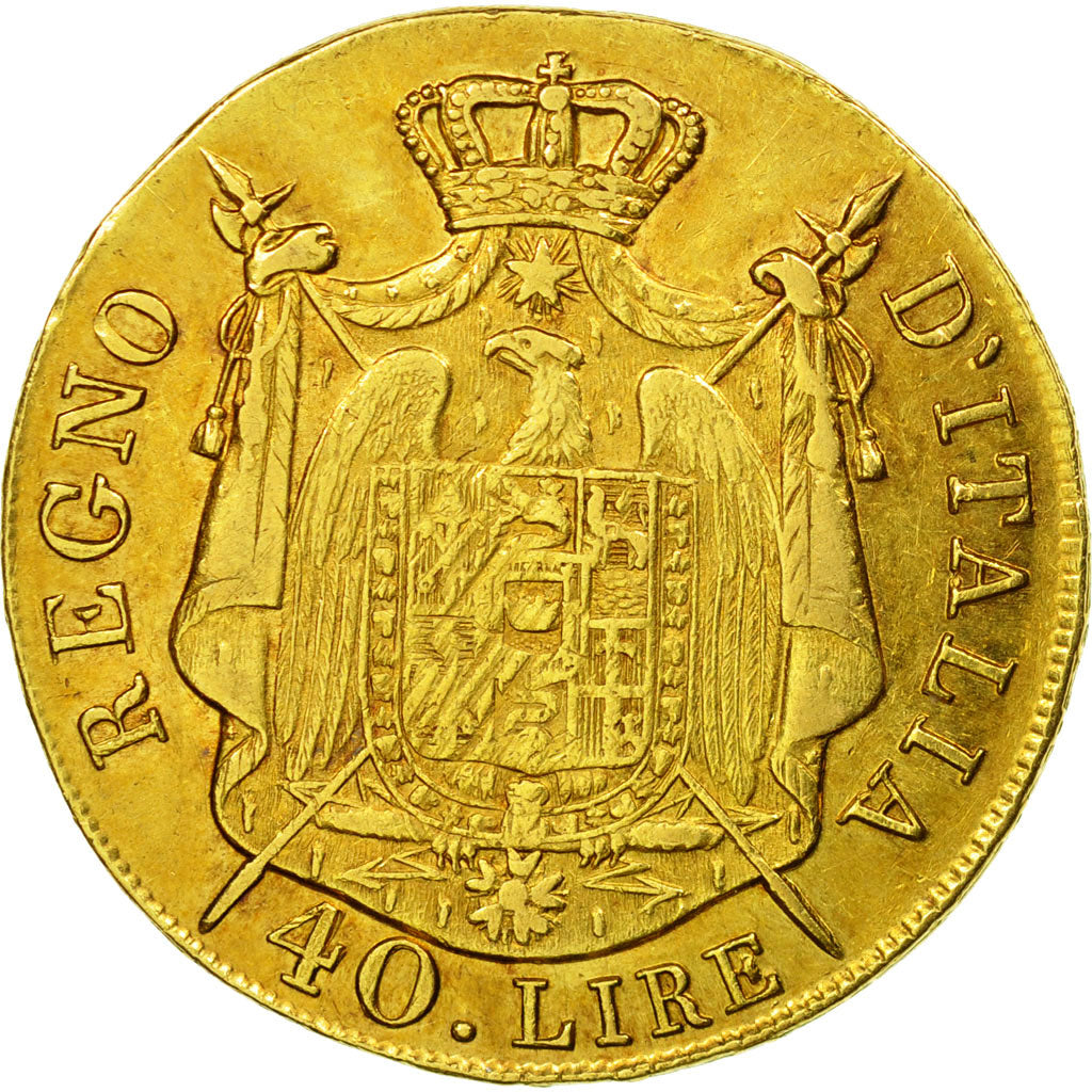 Münze, Italien Staaten, KINGDOM OF NAPOLEON, Napoleon I, 40 Lire, 1808, Milan