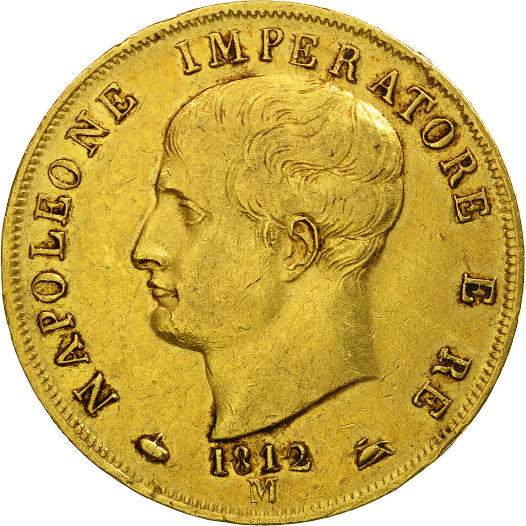 Moneta, STATI ITALIANI, KINGDOM OF NAPOLEON, Napoleon I, 40 Lire, 1812, Milan