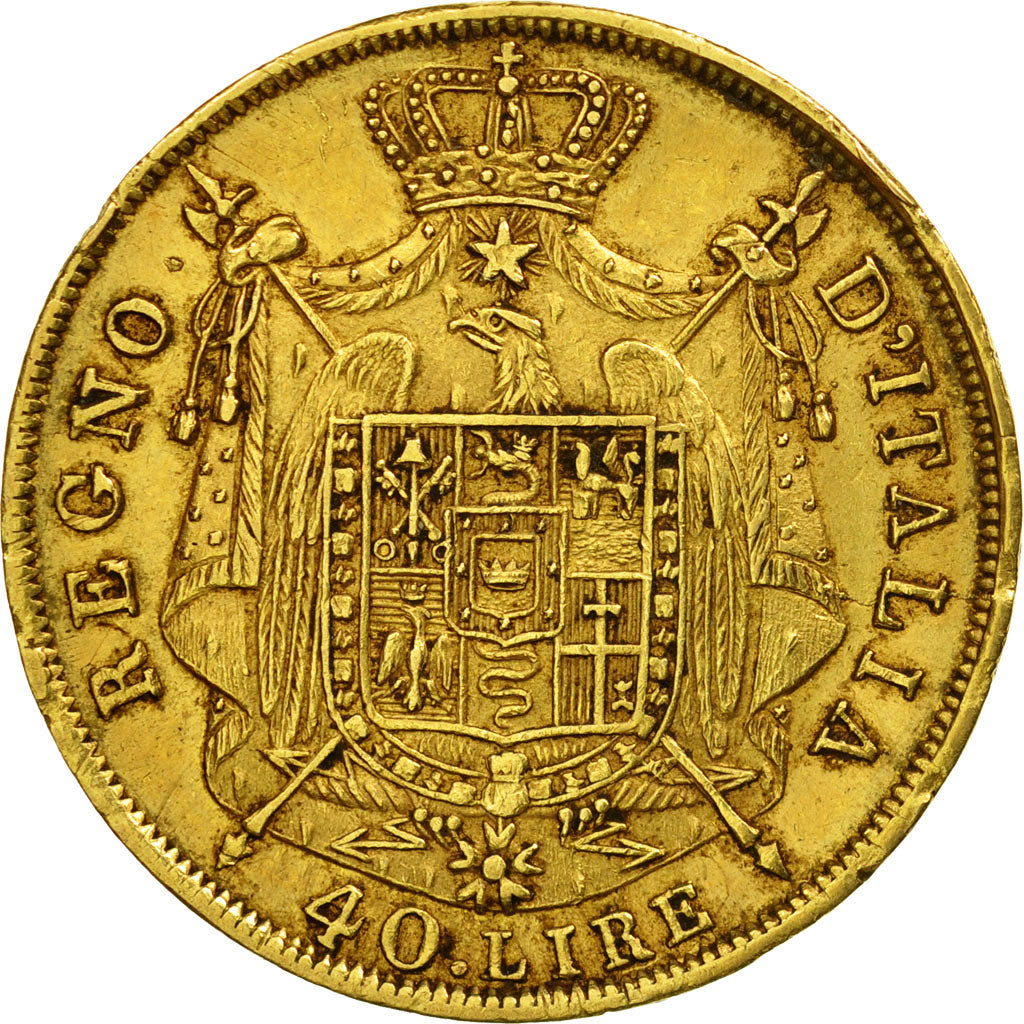 Moneta, STATI ITALIANI, KINGDOM OF NAPOLEON, Napoleon I, 40 Lire, 1812, Milan