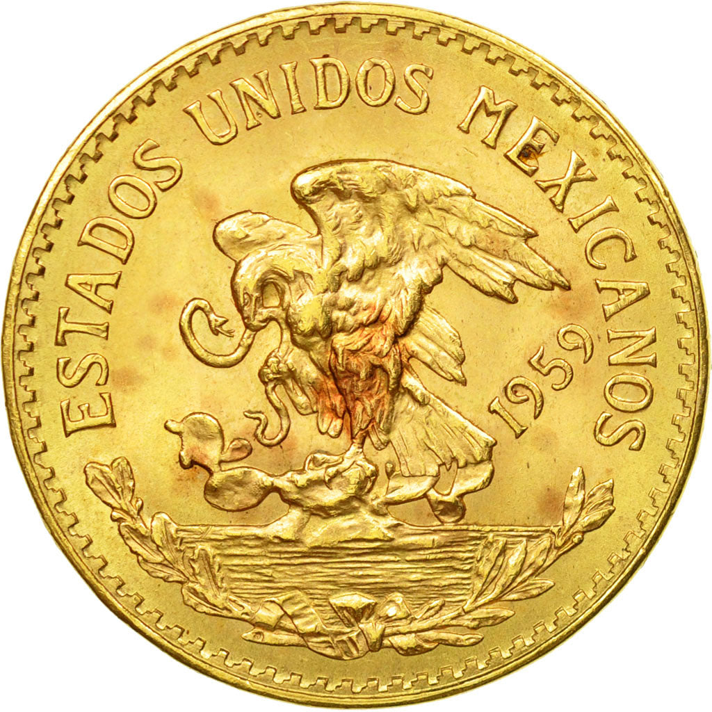 Coin, Mexico, 20 Pesos, 1959, Mexico City, AU(55-58), Gold, KM:478