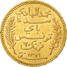 Monnaie, Tunisie, Muhammad al-Hadi Bey, 20 Francs, 1903, Paris, SUP, Or, KM:234
