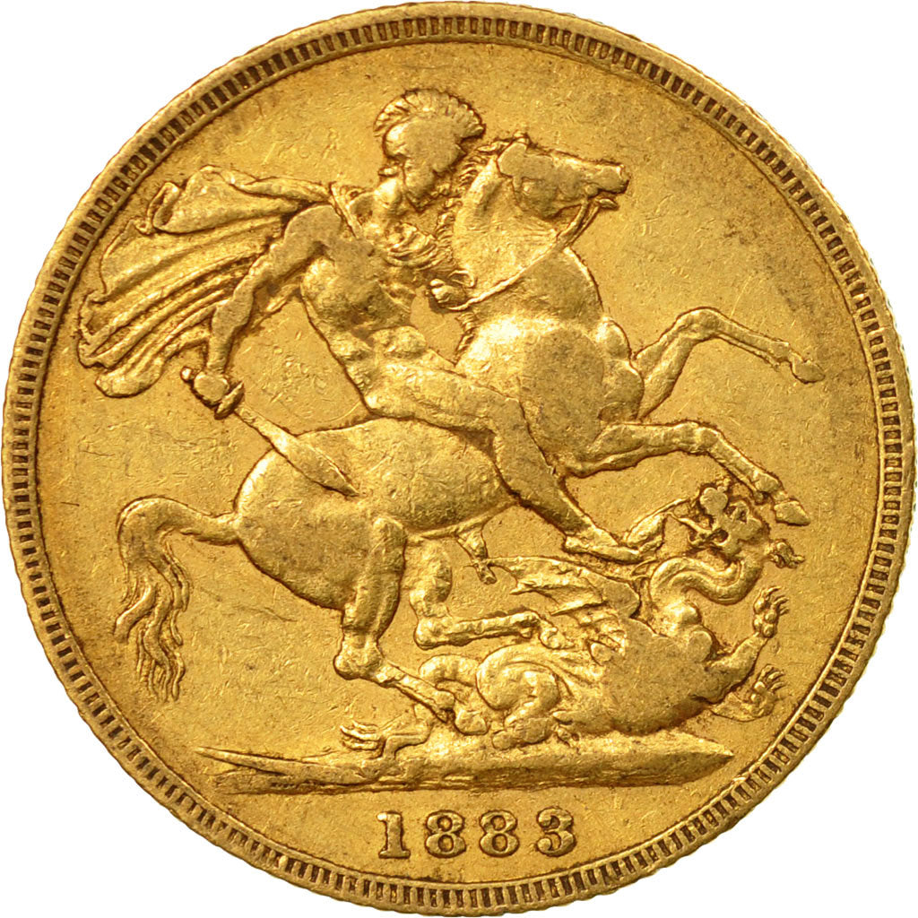 Coin, Australia, Victoria, Sovereign, 1883, Melbourne, EF(40-45), Gold, KM:7