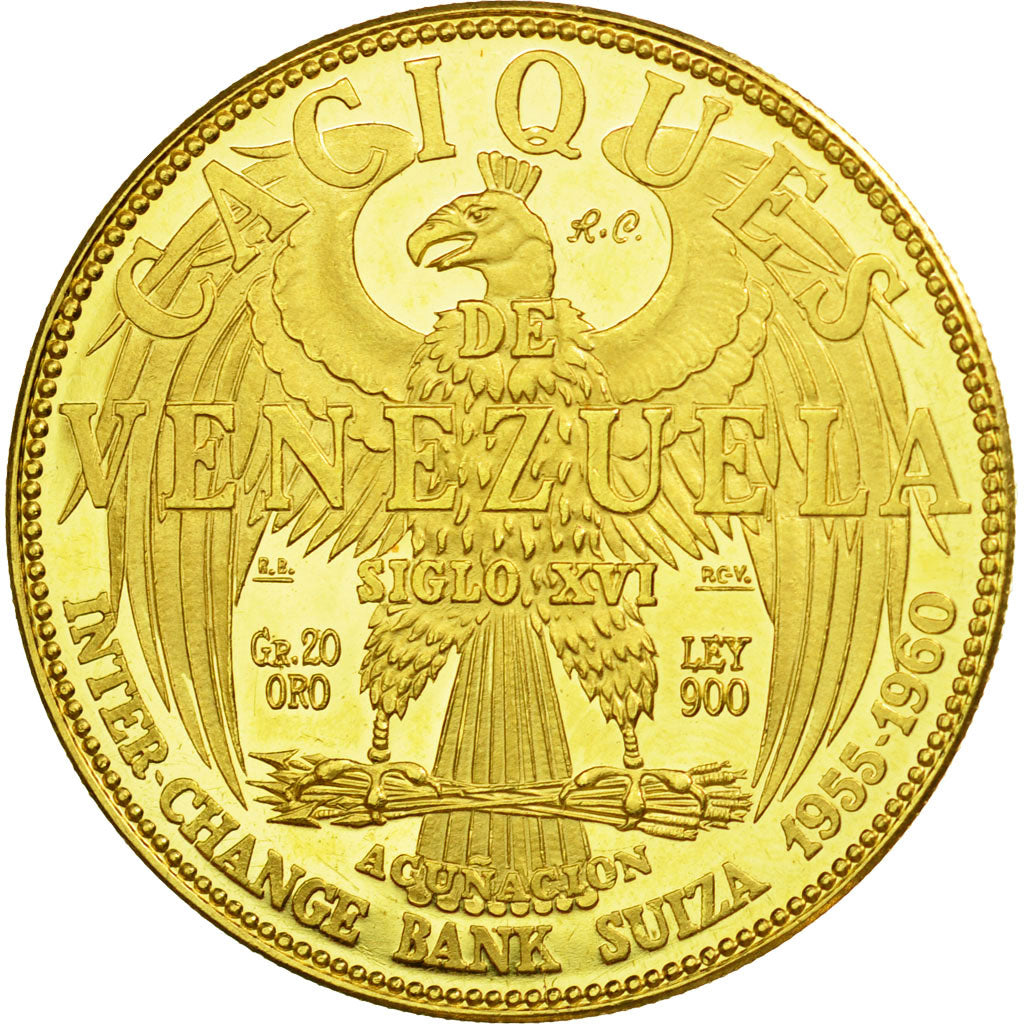 Coin, Venezuela, 60 Bolivares, 1961, Karlsruhe, MS(60-62), Gold, KM:MB109
