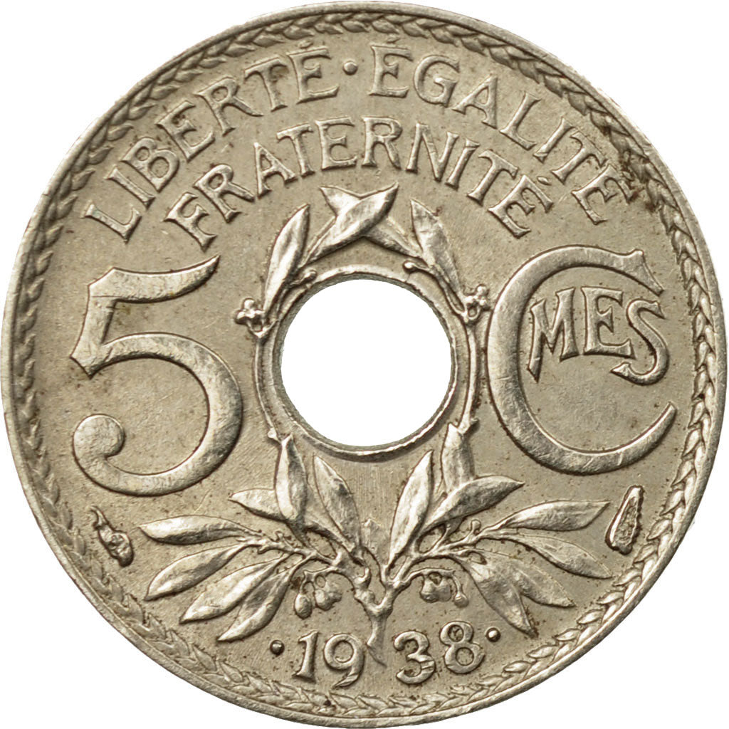 Coin, France, Lindauer, 5 Centimes, 1938, Etoile, EF(40-45), Nickel-Bronze