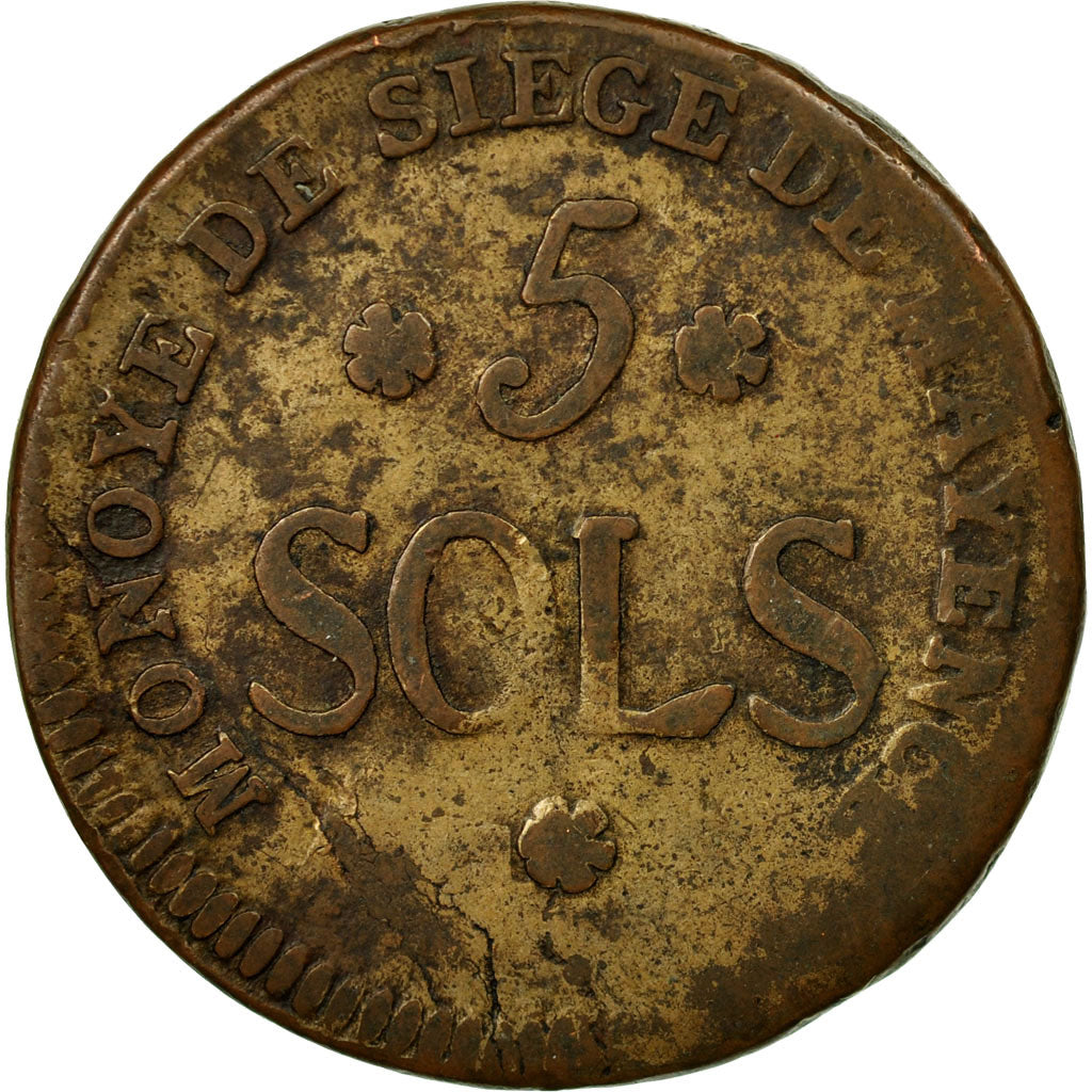 Coin, German States, MAINZ, Friedrich Karl Josef, 5 Sols, 1793, VF(20-25)