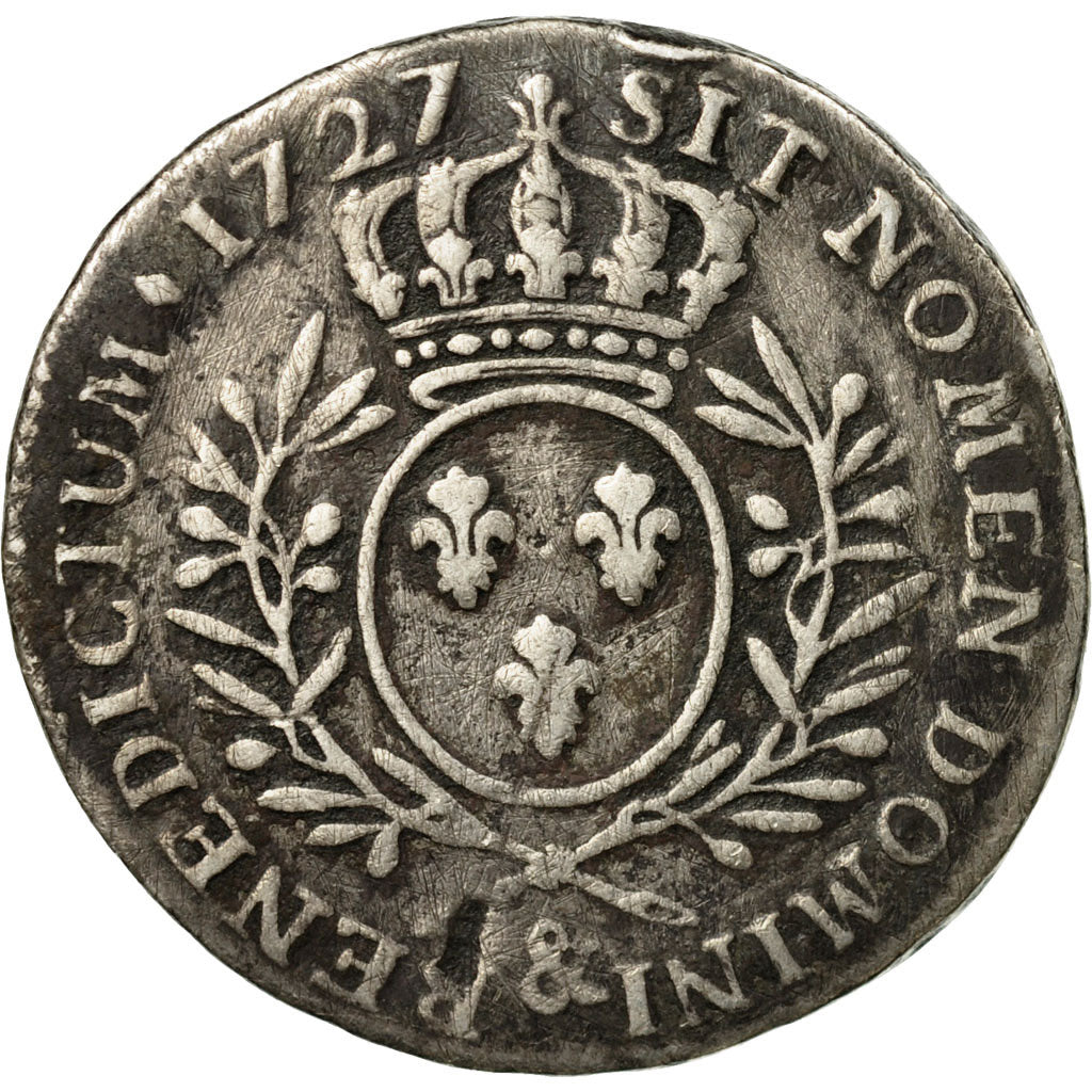 Coin, France, Louis XV, 1/2 Écu aux branches d'olivier, 1727, Aix