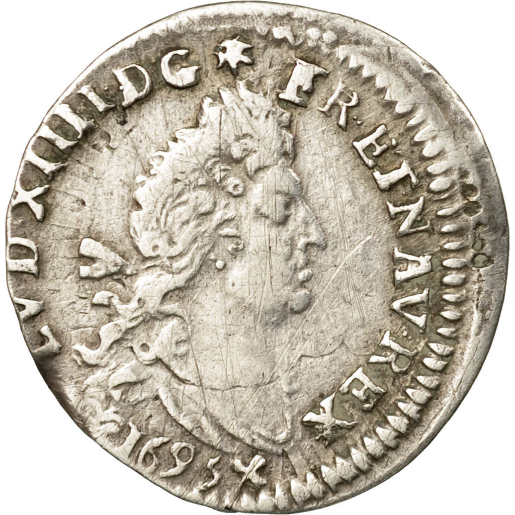 Coin, France, Louis XIV, 4 Sols aux 2 L, 4 Sols 2 Deniers, 1695, Montpellier