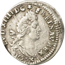 Coin, France, Louis XIV, 4 Sols aux 2 L, 4 Sols 2 Deniers, 1695, Montpellier