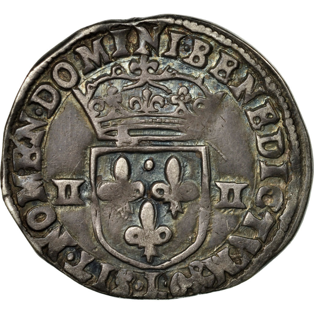 Moneta, Francia, Henri IV, 1/4 Ecu, 1610, Bayonne, BB+, Argento, Sombart:4686