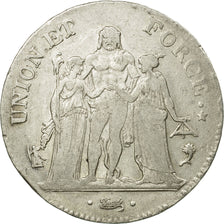 Coin, France, Union et Force, 5 Francs, AN 4, Paris, VF(30-35), Silver
