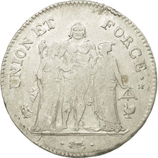 Coin, France, Union et Force, 5 Francs, AN 6, Paris, VF(30-35), Silver