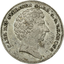 Monnaie, Suède, Carl XIV Johan, 1/16 Riksdaler, 1835, TTB+, Argent, KM:644