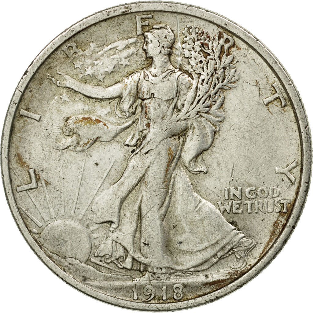 Coin, United States, Walking Liberty Half Dollar, Half Dollar, 1918, Denver