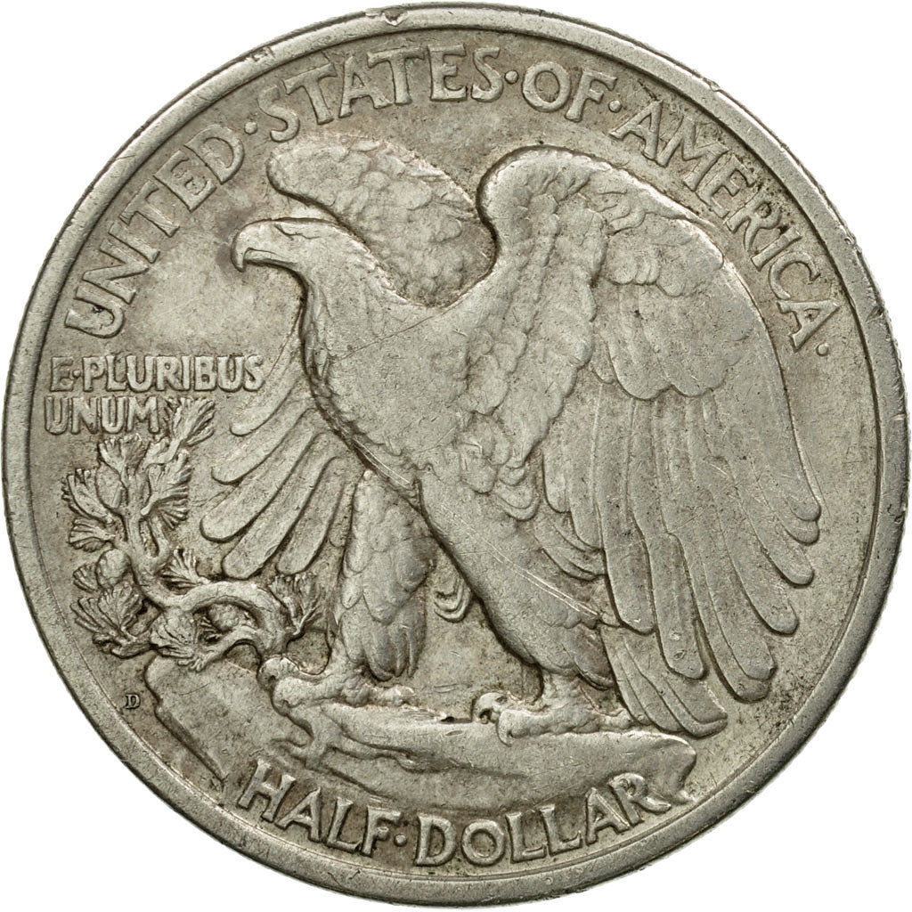 Coin, United States, Walking Liberty Half Dollar, Half Dollar, 1918, Denver
