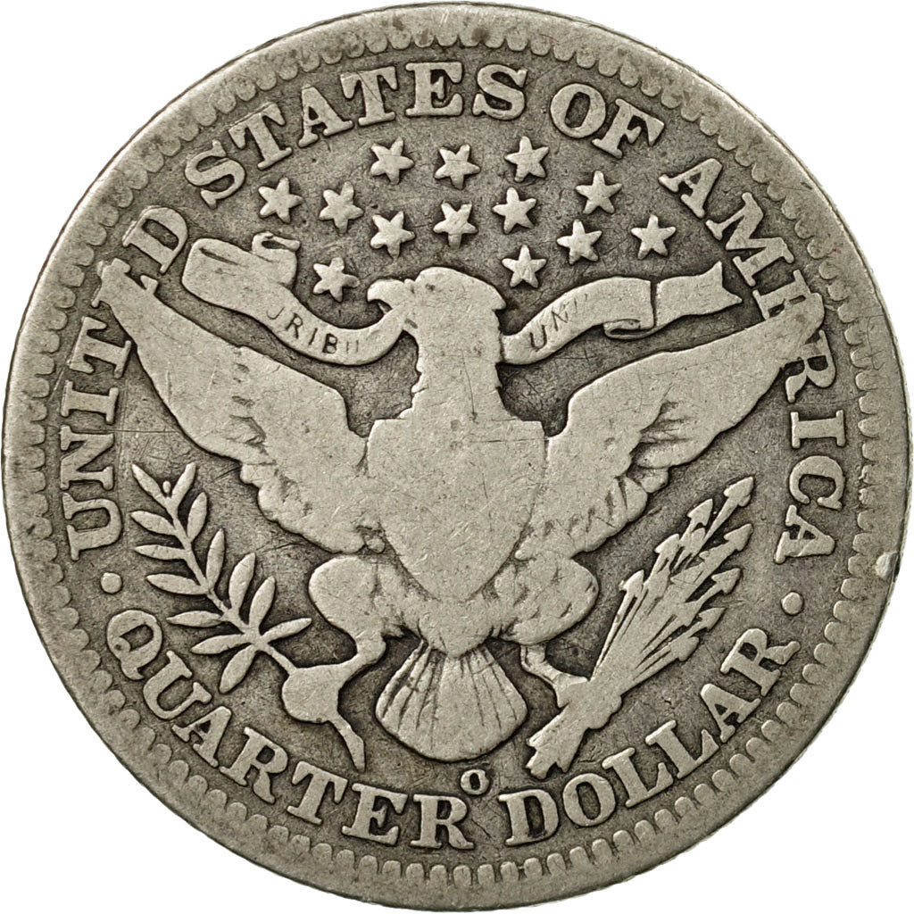Coin, United States, Barber Quarter, Quarter, 1909, U.S. Mint, New Orleans
