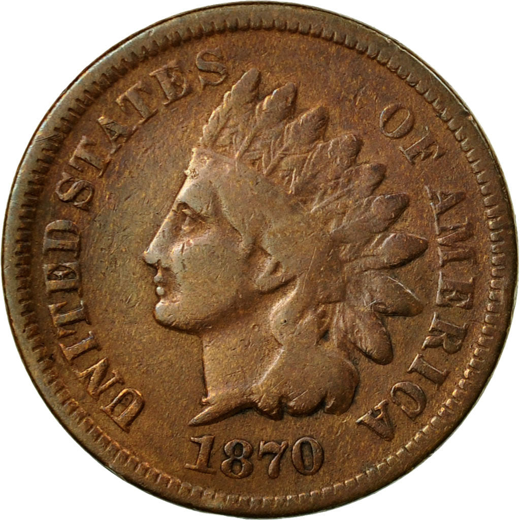 Coin, United States, Indian Head Cent, Cent, 1870, U.S. Mint, Philadelphia