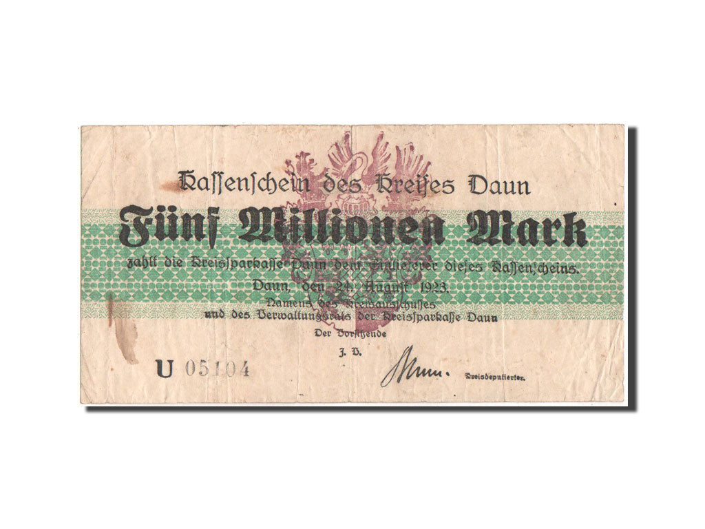 Germany, Kreises Daun, 5 Millions Mark, 24.8.1923, Notgeld, Pick UNL