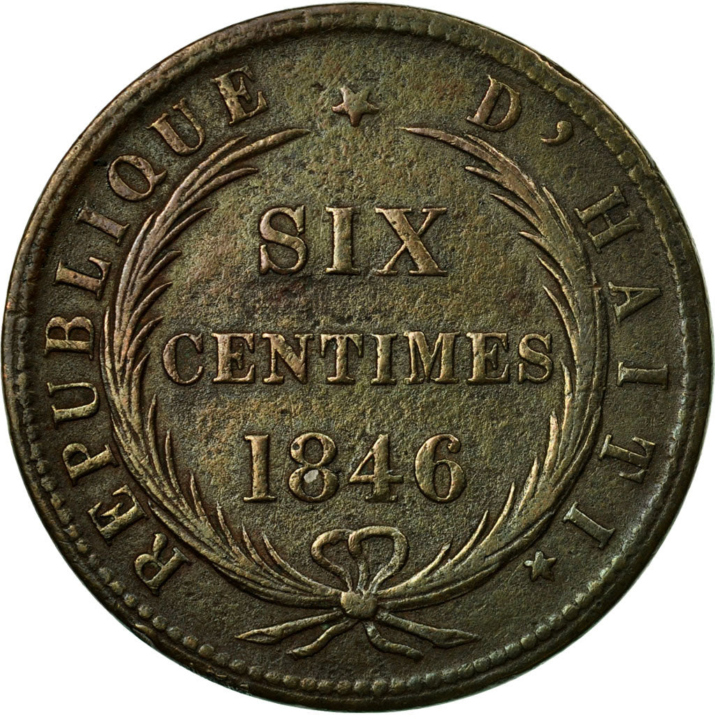 Coin, Haiti, 6 Centimes, 1846, VF(20-25), Copper, KM:28